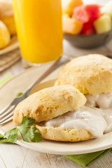 Homemade Buttermilk Biscuits and Gravy