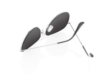 Black sunglasses on white, clipping path