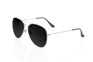 Black sunglasses on white, clipping path
