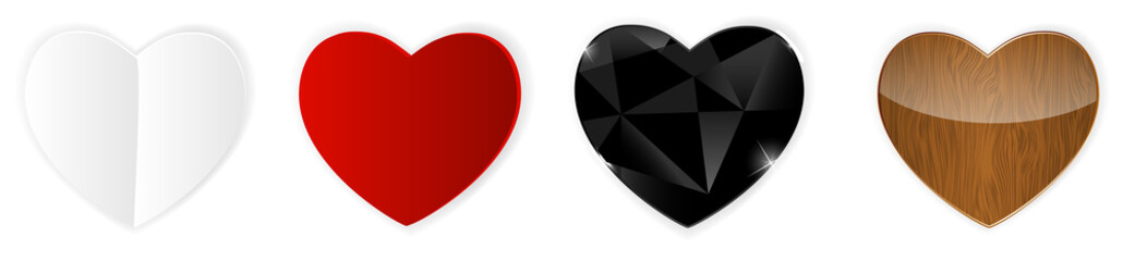 Set of Hearts. Vector Illustration