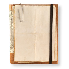 old notebook  on a white - obrazy, fototapety, plakaty