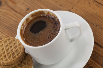 turkish coffee on wood