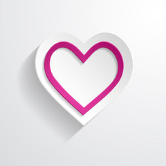 paper heart on the white background