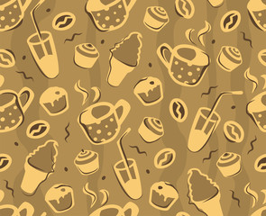 Seamless pattern with abstract food