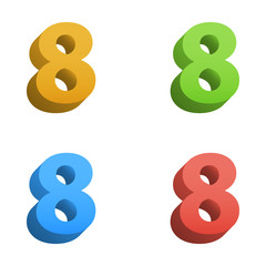 Vector 3d color alphabet