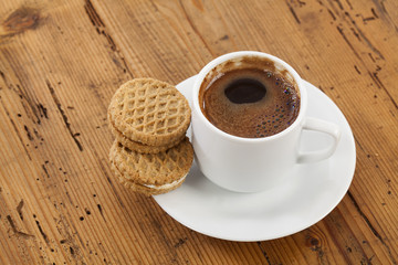 turkish coffee on wood