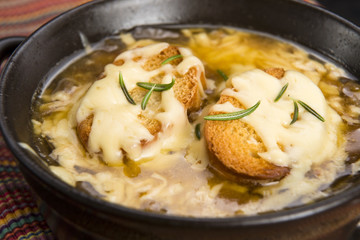 French onion soup with ingredients