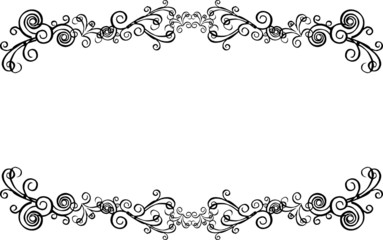 Decorative ornamental frame for text with swirls