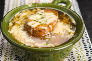 French onion soup with ingredients