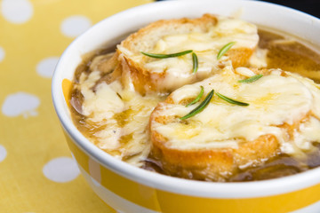 French onion soup with ingredients
