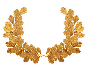 Gold wreath of oak leaves