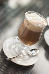 A cup of irish coffee