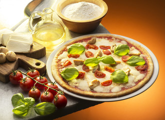 pizza with mushrooms