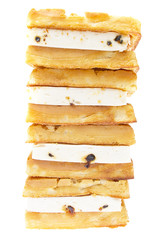 Pastry Viennese wafers isolated on the white background.