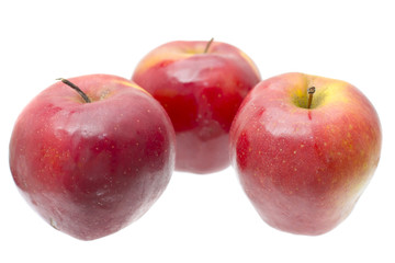 Ripe red apple isolated on the white background.