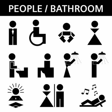 Toilette Piktogramme Set