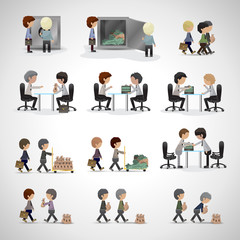 Business Peoples - Isolated On Gray Background