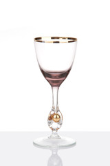 Rare antique wine glass with reflection