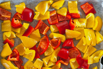Mix of peppers in pieces