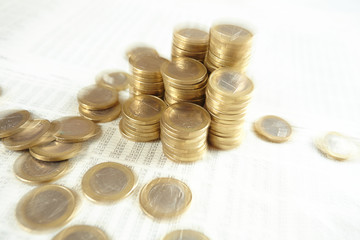 coins on the document