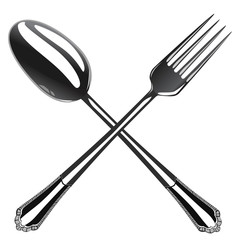 spoon and fork, vector illustration