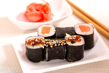 Japan sushi rolls