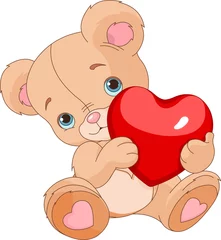 Fotobehang Valentines Teddy Bear © Anna Velichkovsky