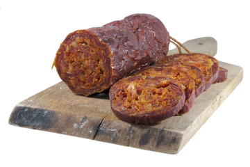 Hungarian homemade paprika salami