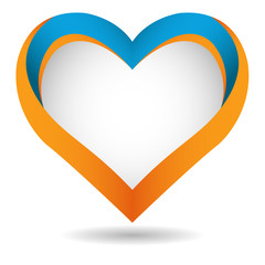Big colorful vector heart on white background