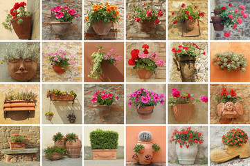 Fototapeta na wymiar flower containers collection