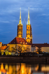 Cathedral Island in the evening Wroclaw, Poland