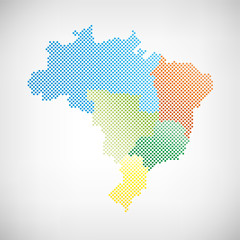 Fototapeta na wymiar Brasilien Karte Regionen Punkte