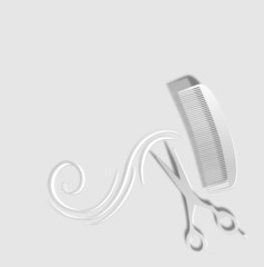 Frisör Emblem in grau