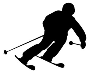Silhouette of Downhill Skier