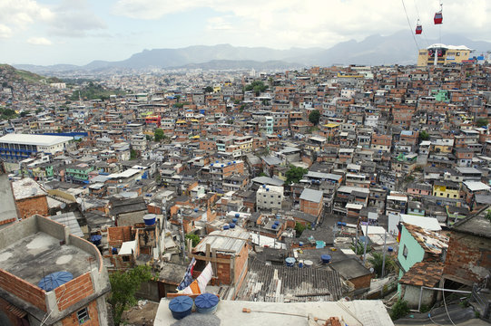 Brazilian Favela Urban Slum Panorama Rio de Janeiro