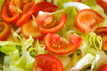 Delicious salad with lettuce