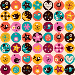 Naklejka premium fun cartoon circles pattern
