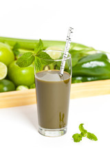 Healthy green vegetables and fruits smoothie
