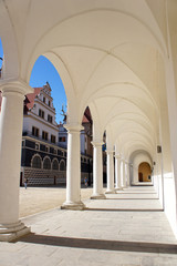 Colonnade at the Castle Stallhof in Dresden, Germany