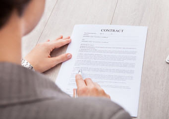 Businesswoman Holding Contract Paper