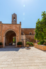 Fototapeta premium Monastery (friary) in Messara Valley at Crete, Greece