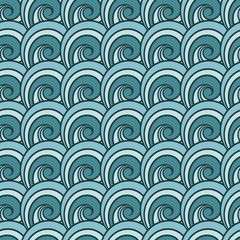 Fototapeta na wymiar Seamless wave pattern. Abstract sea background.