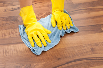 Young Maid Cleaning Floor