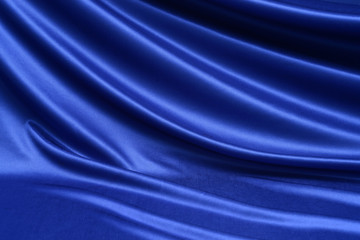 ブルー　布　ドレープ