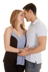 Naklejka premium Couple hands together facing smile