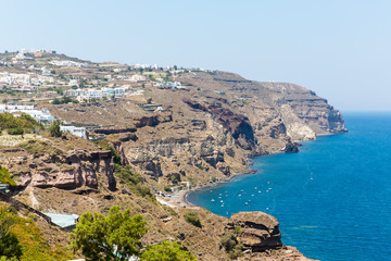 Fototapeta na wymiar Widok miasta Fira - Santorini, Kreta, Grecja.