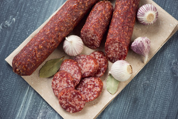Italian salami, view from above