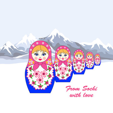 Five Russian dolls