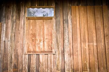 One window of the new wooden house