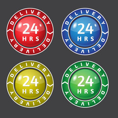 24 hrs Service Vector Glossy Icon